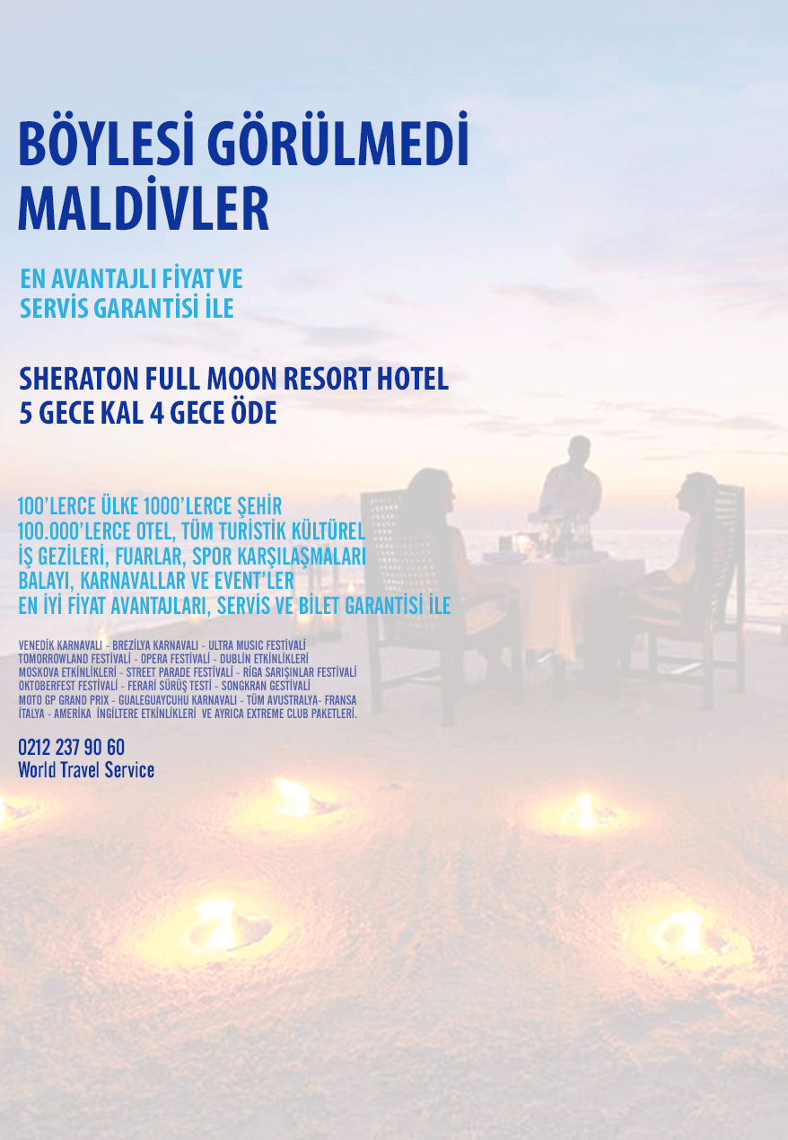 Maldivler Sheraton Full Moon Resort Hotel'de 5 Gece kal, 4 Gece de!