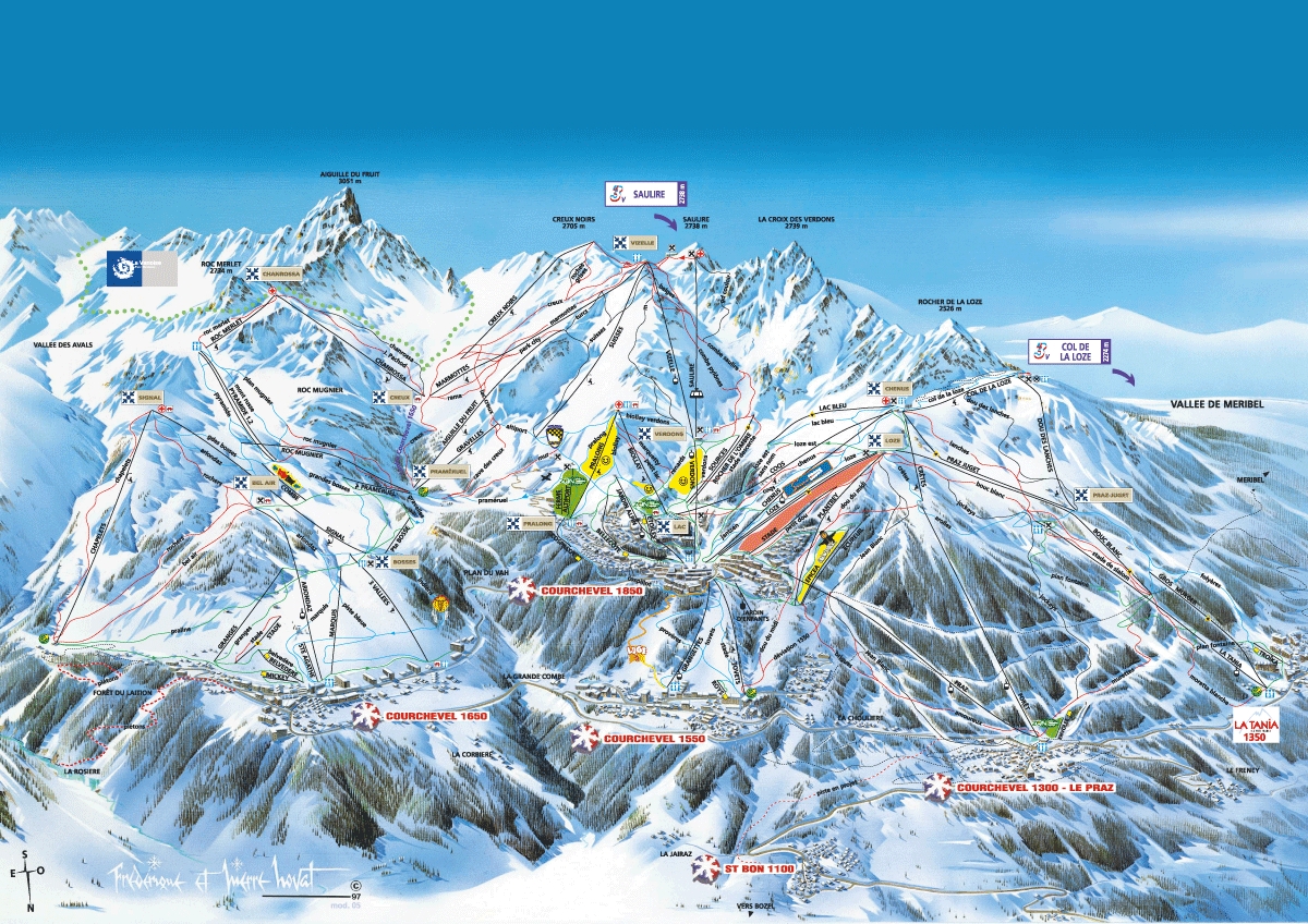 Fransa Courchevel Kayak Pisti Haritası