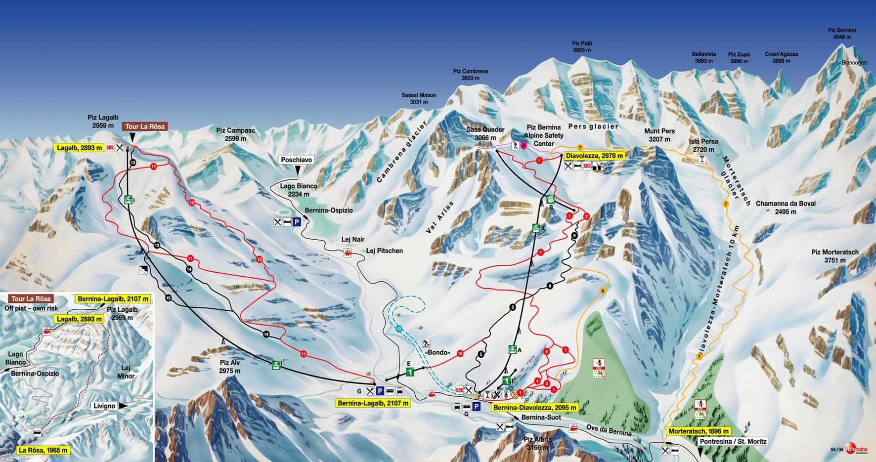 İsviçre St Moritz Kayak Pisti Haritası